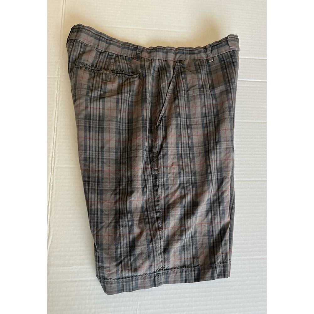 Fink Clothing Vintage Men’s Gray Plaid Zip Fly Belt Loop Casual Cotton Shorts 32 - Picture 3 of 9